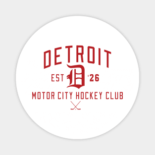 Motor City Hockey II Red Magnet